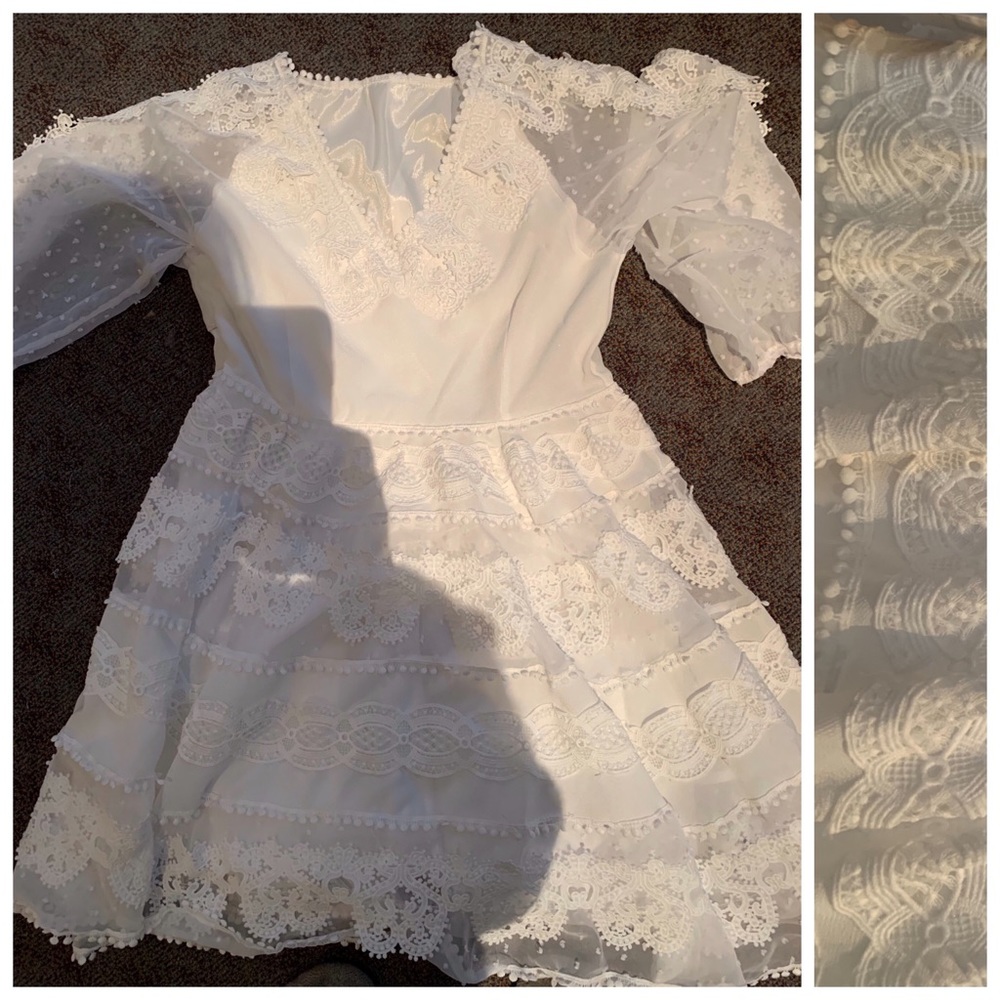❤️ Handmade Layered Lace Gorgeous Dress - Picture 4 of 7